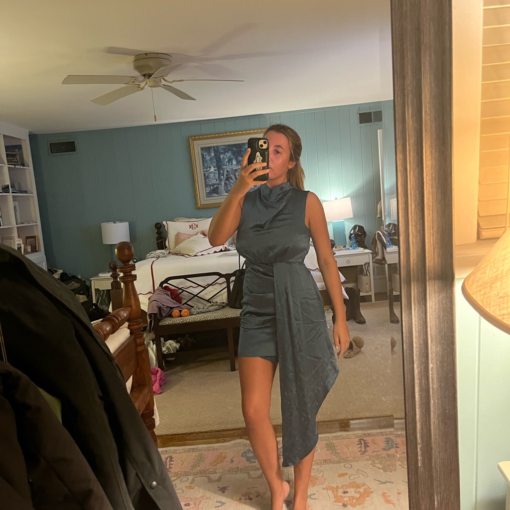 Anthropologie Nwt Asymmetrical Teal Dress